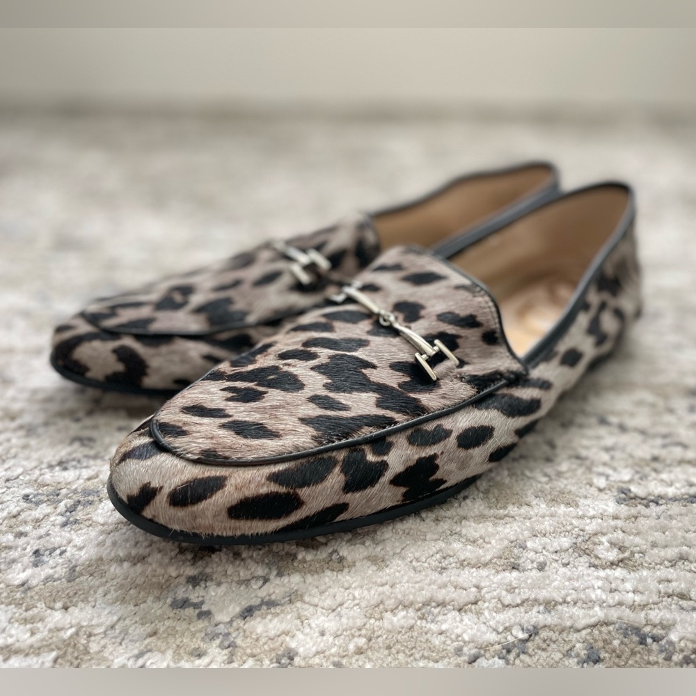 Sam Edelman Loraine Bit Leopard Real Calf Hair Loafers Womens Size 11 - Picture 2 of 12